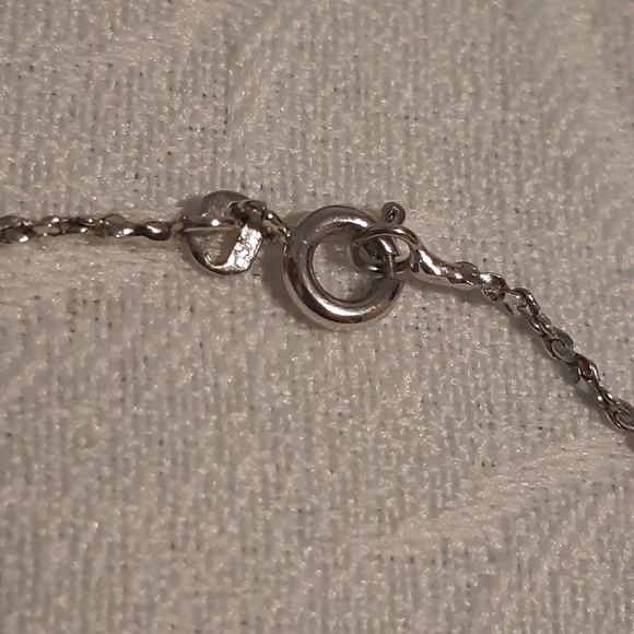 Swarovski Crystal's Necklace 925 Pendant, 18K Gold Plated Chain 16.5" L Silver T - Picture 5 of 13